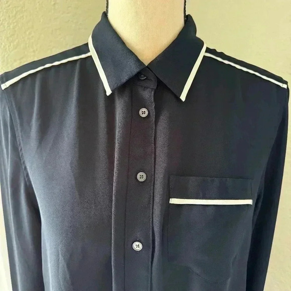 Banana Republic Women's Dillon Classic-Fit Piped Shirt - Picture 4 of 8